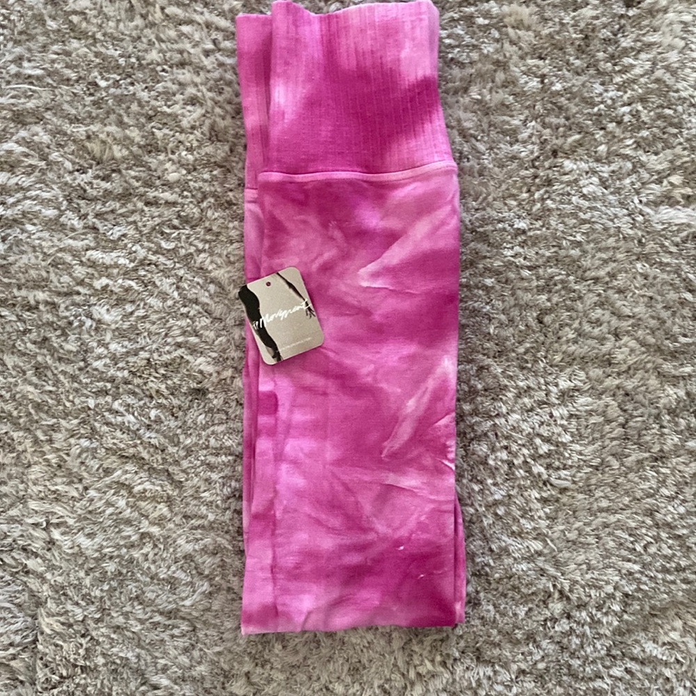 Free People Movement pink tye dye tights